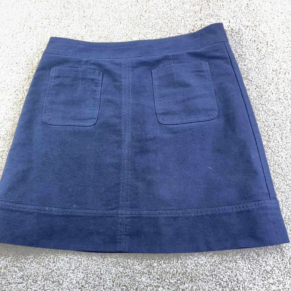 Boden Dorchester Navy Blue A-Line Cotton‎ Blend Patch Pockets Womens 10 Career